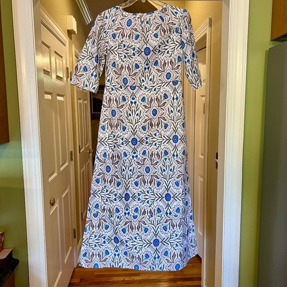 NWOT Hampton House Floral A-Line 100% Cotton Maxi Dress Size XS - Picture 1 of 3